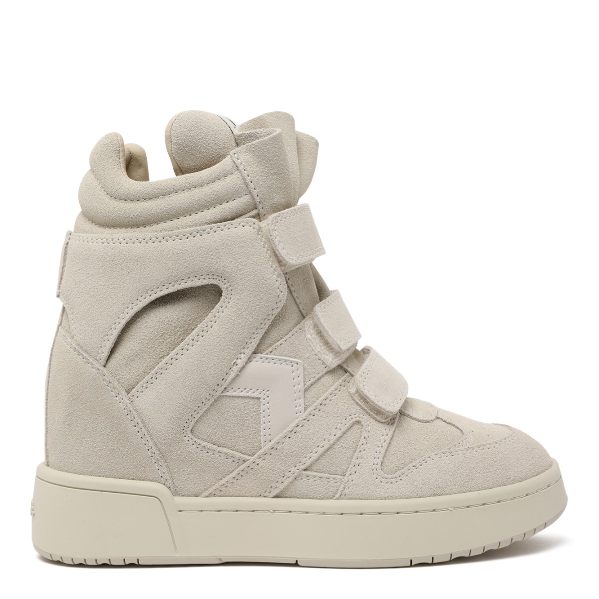 Isabel Marant Beige Wedge High-Top Sneakers.