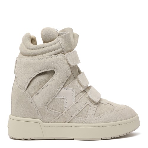 Isabel Marant Beige Wedge High-Top Sneakers.
