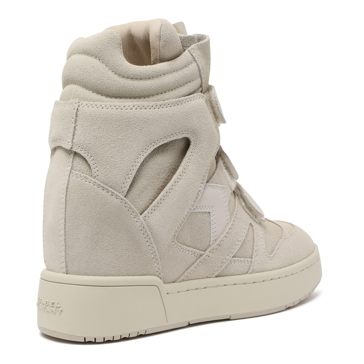 Isabel Marant Beige Wedge High-Top Sneakers.