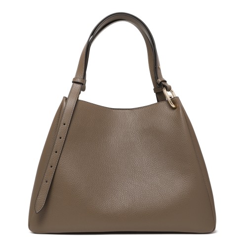 Furla Taupe Leather Shoulder Bag. 2