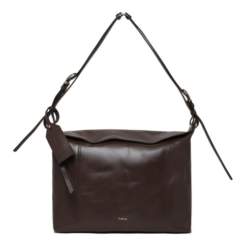 Furla Brown Leather Shoulder Bag.
