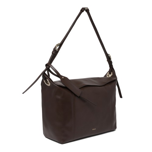 Furla Brown Leather Shoulder Bag.