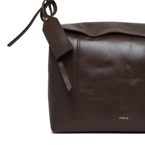 Furla Brown Leather Shoulder Bag.