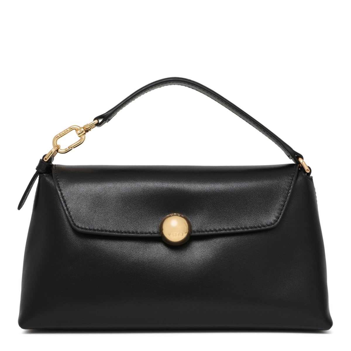 Furla Black Leather Shoulder Bag.