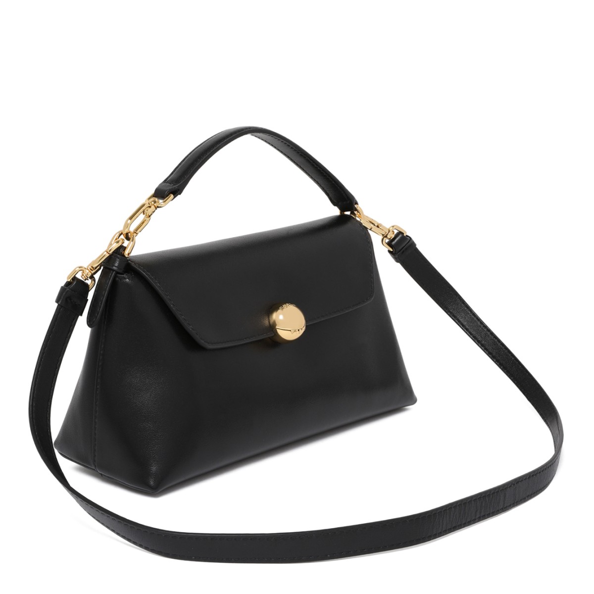 Furla Black Leather Shoulder Bag.