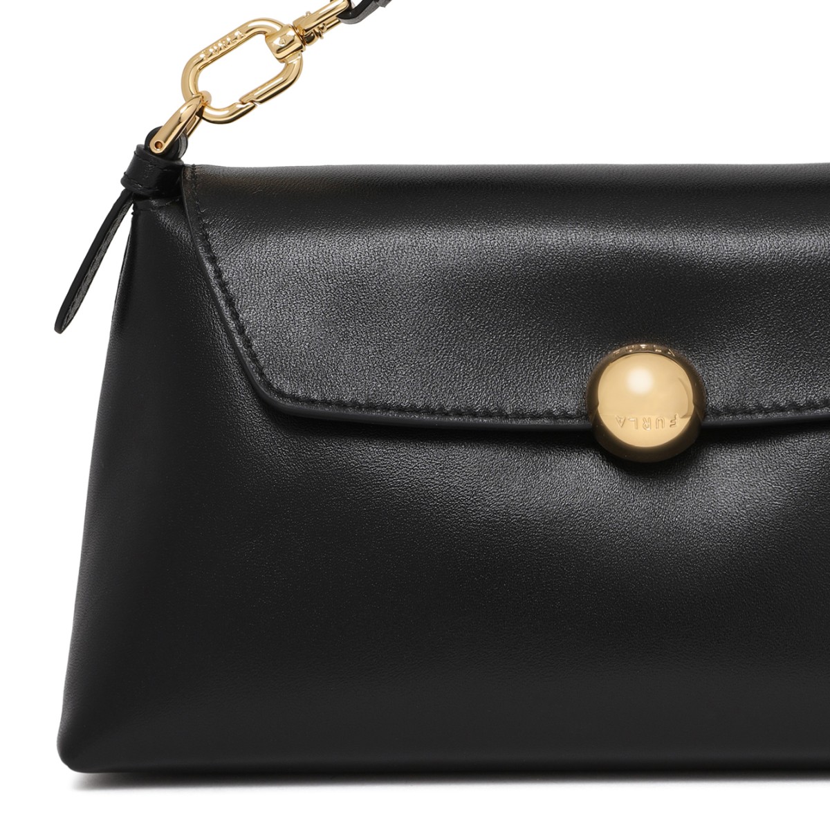 Furla Black Leather Shoulder Bag.