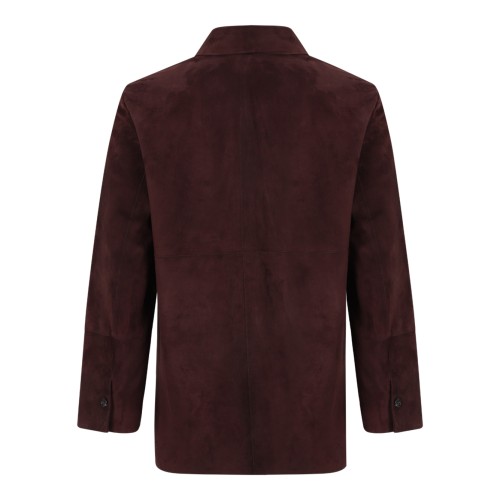 Max Mara Burgundy Suede Shirt Jacket. 2