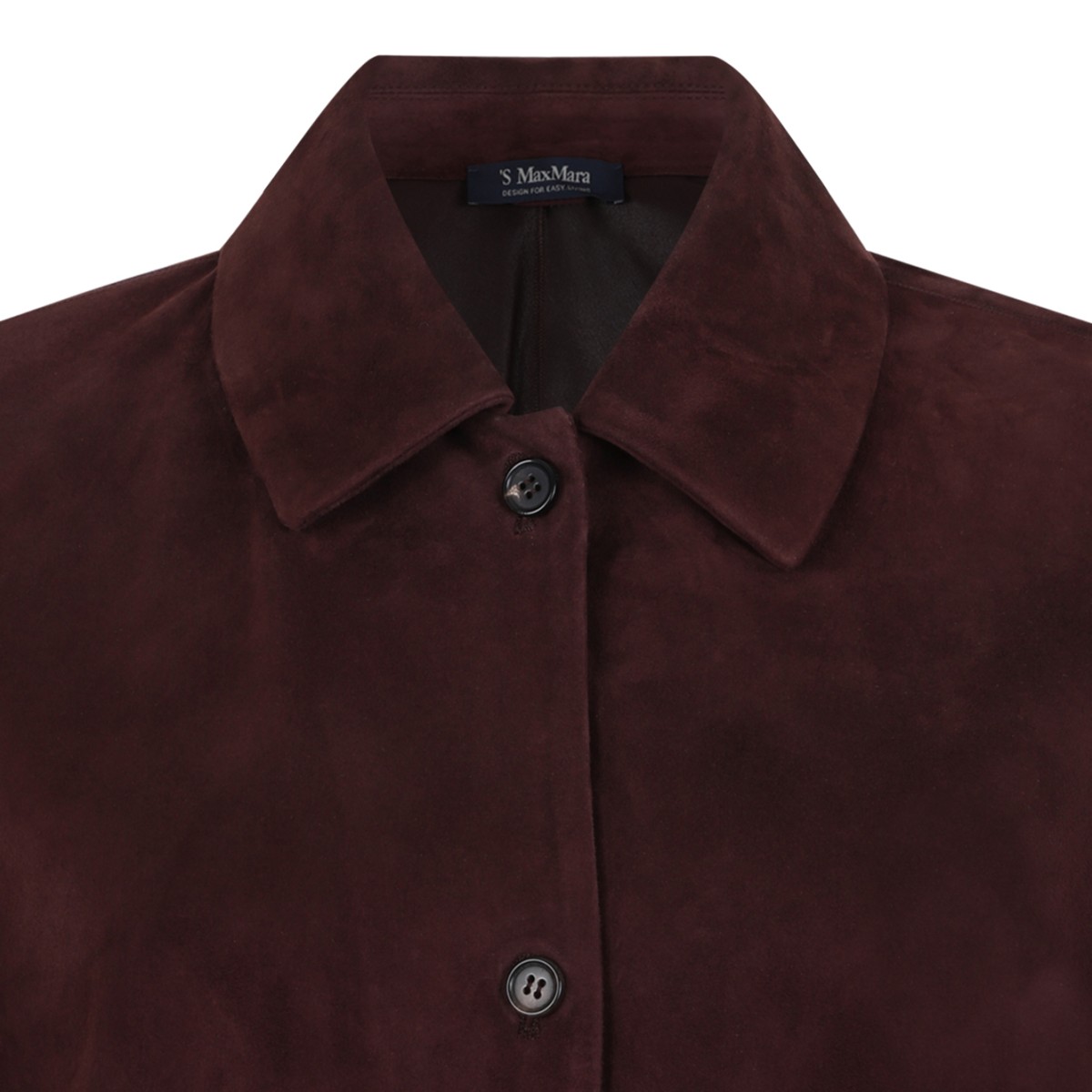 Max Mara Burgundy Suede Shirt Jacket.