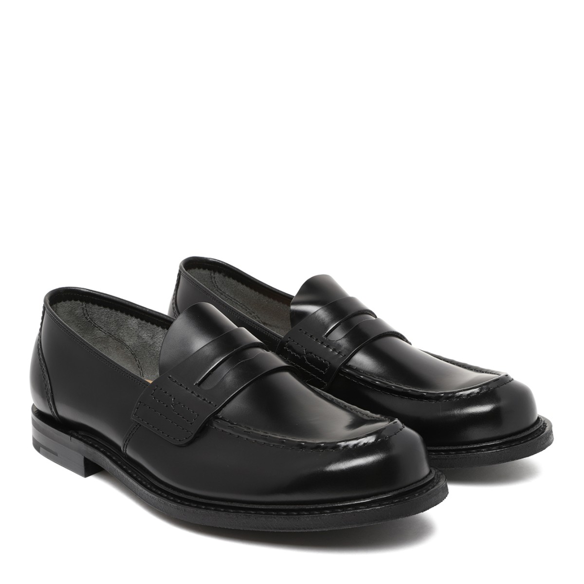 Church's Black Leather Penny Loafers.