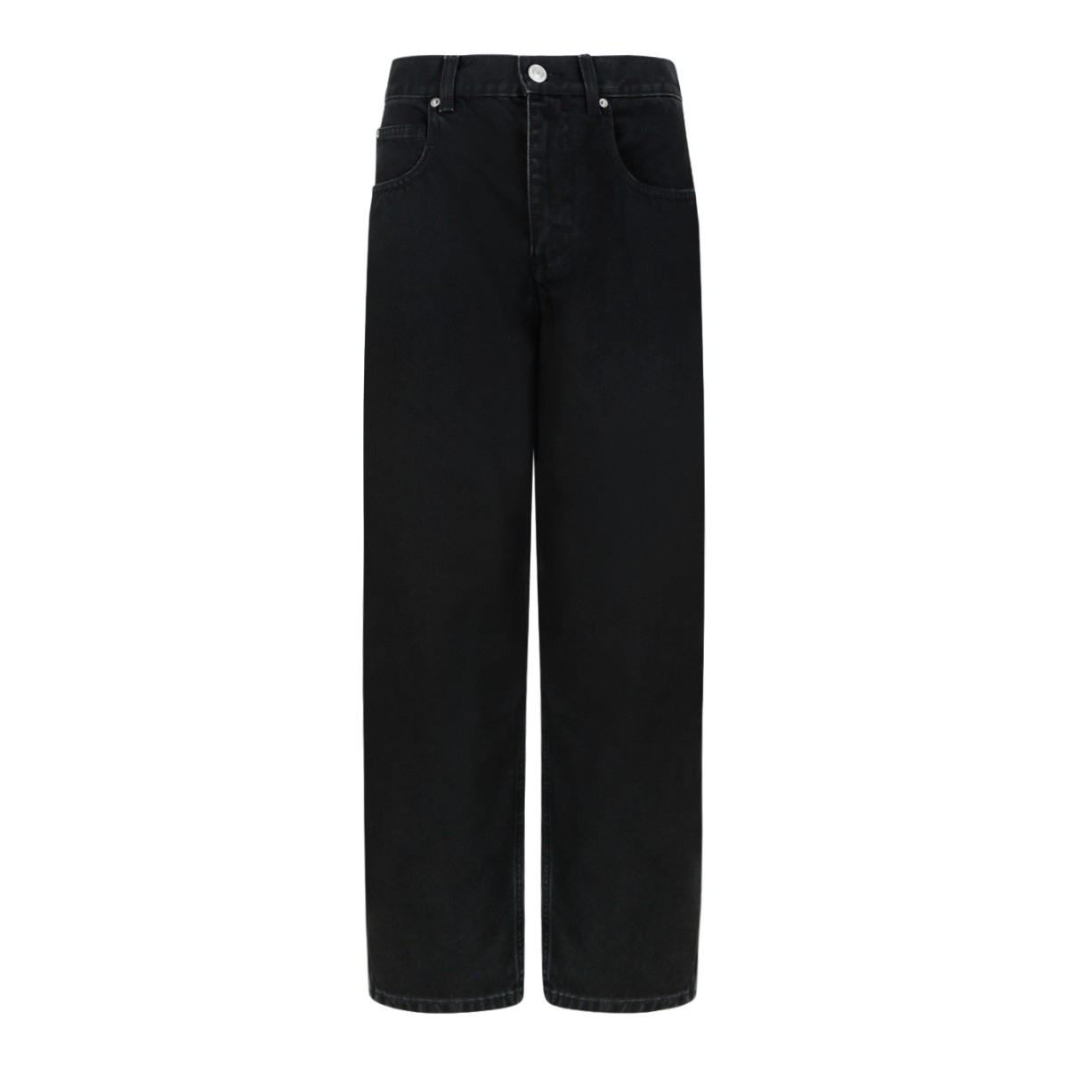Isabel Marant Black Straight-Leg Jeans.