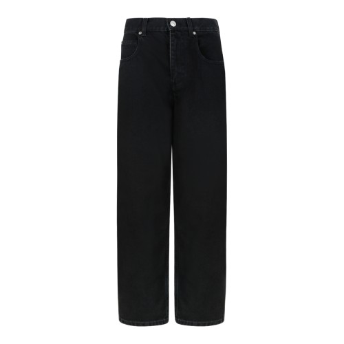 Isabel Marant Black Straight-Leg Jeans.