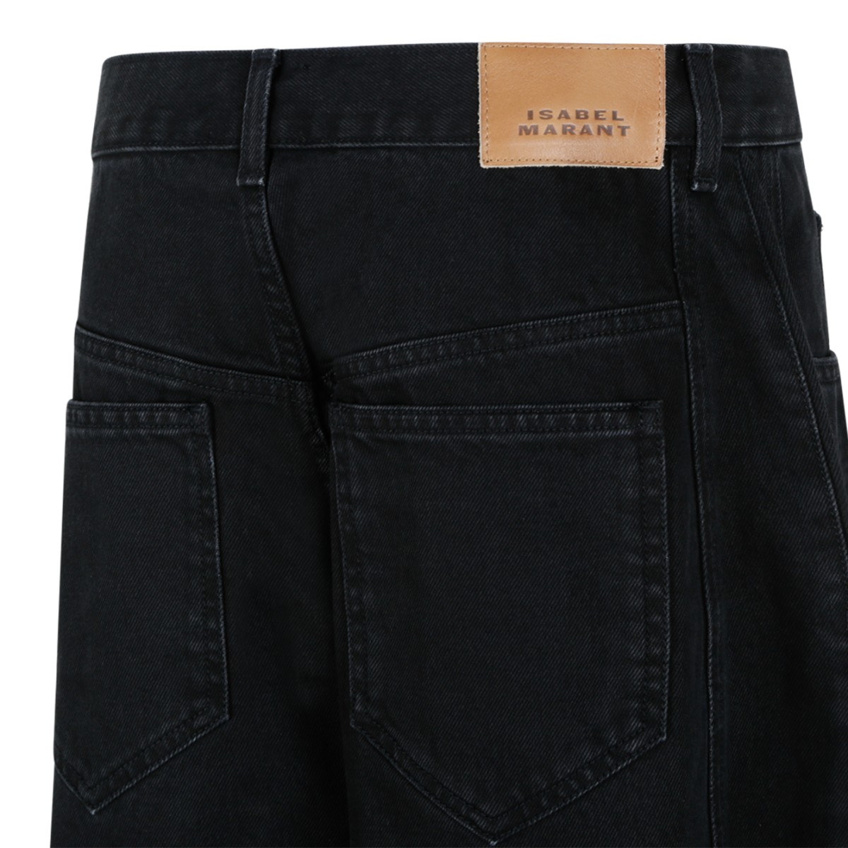 Isabel Marant Black Straight-Leg Jeans.