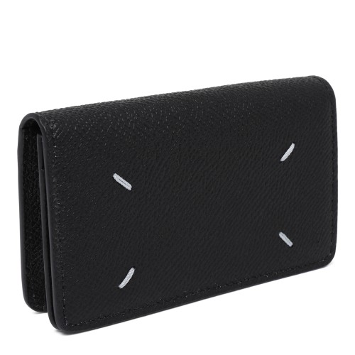 Maison Margiela Black Grained Leather Wallet.