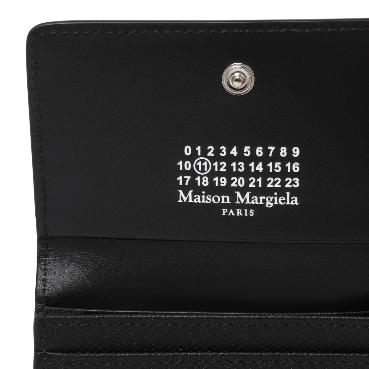 Maison Margiela Black Grained Leather Wallet.
