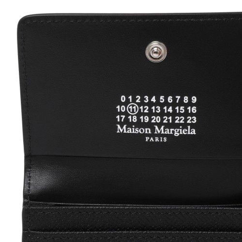 Maison Margiela Black Grained Leather Wallet.