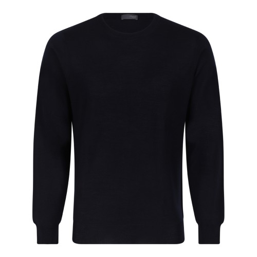 Drumohr Navy Merino Wool Sweater.