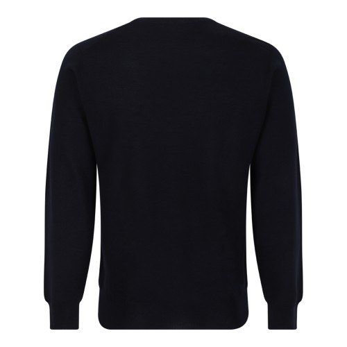 Drumohr Navy Merino Wool Sweater. 2