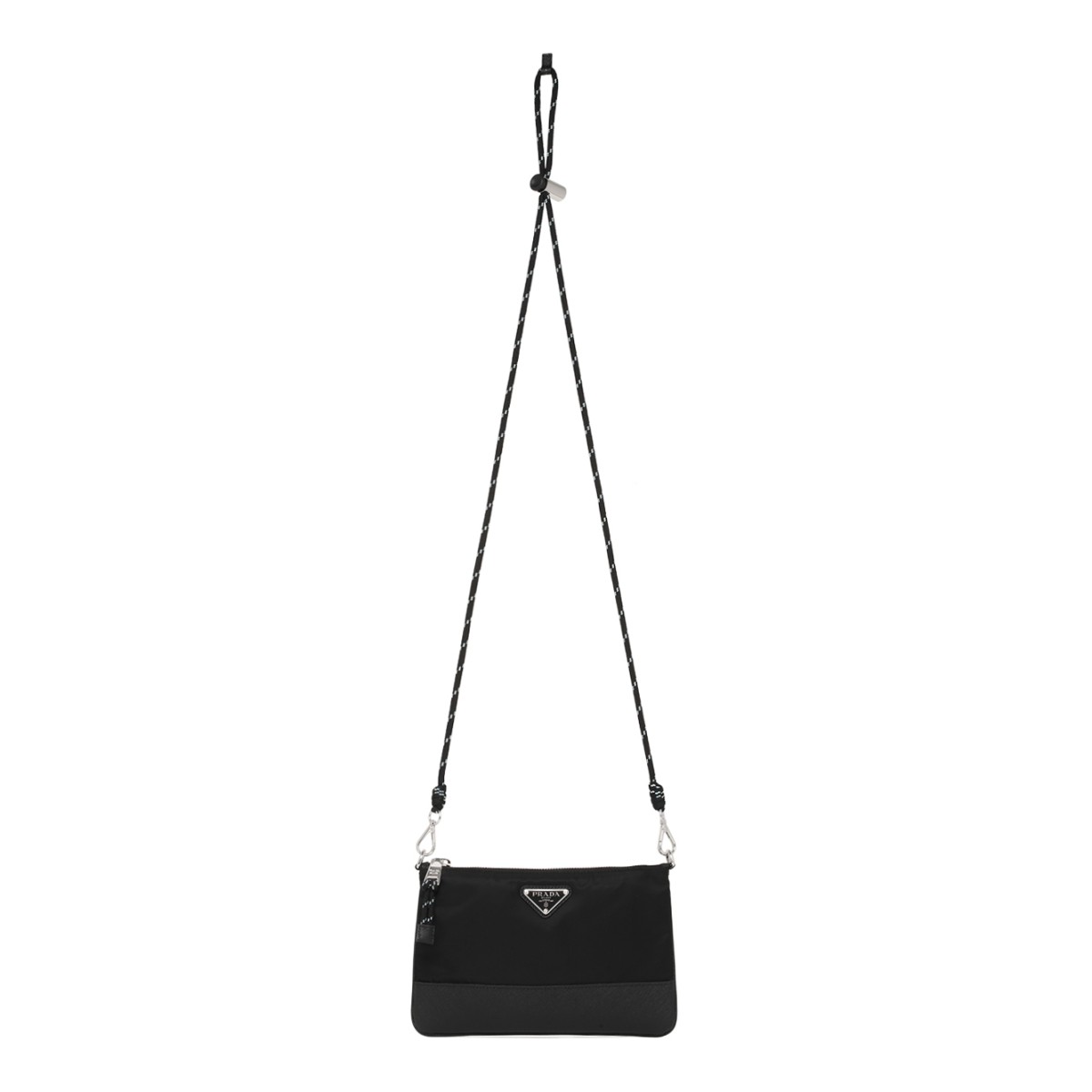 Prada Black Saffiano Leather Crossbody Pouch.