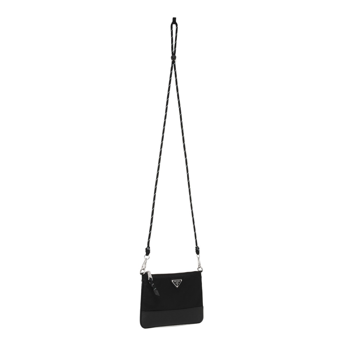 Prada Black Saffiano Leather Crossbody Pouch.