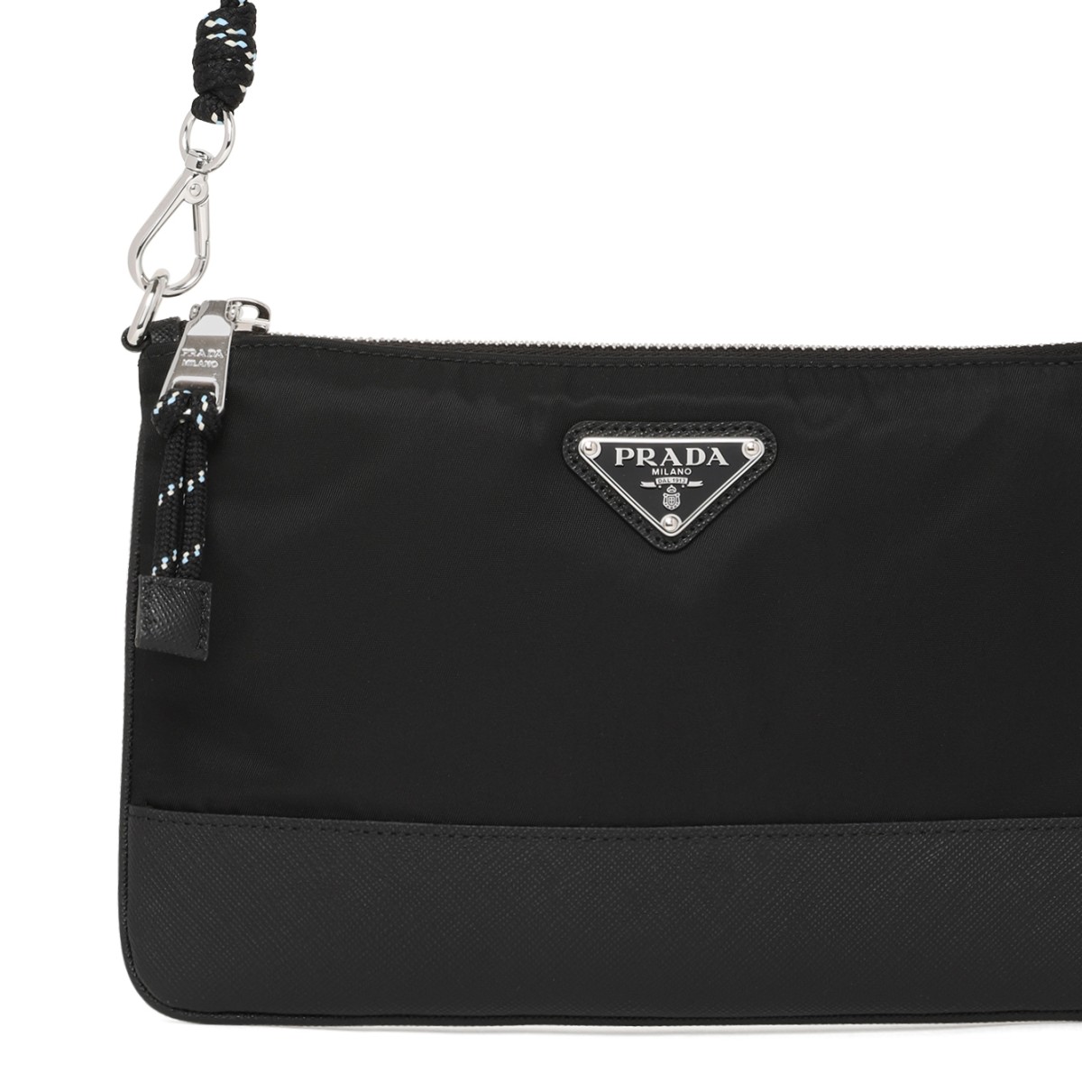 Prada Black Saffiano Leather Crossbody Pouch.