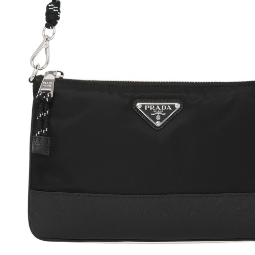 Prada Black Saffiano Leather Crossbody Pouch.
