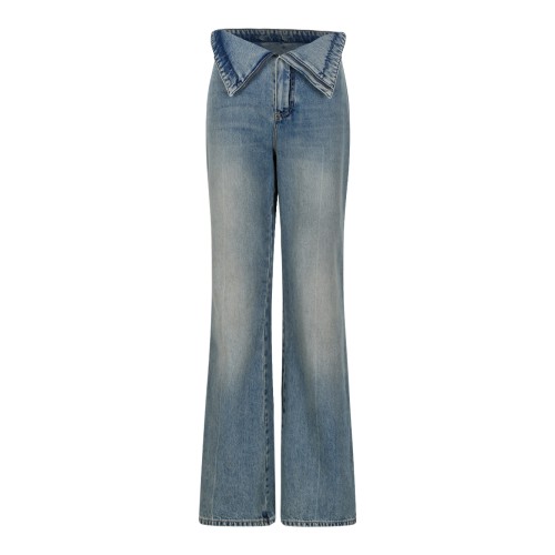 Alexander McQueen Blue Wash Flared Jeans.