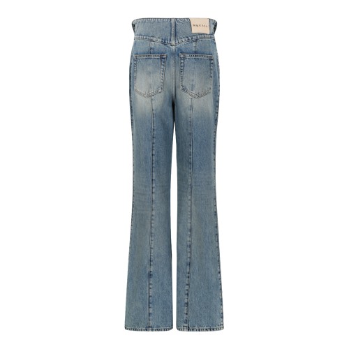 Alexander McQueen Blue Wash Flared Jeans.
