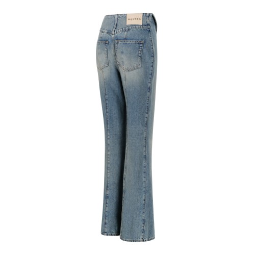 Alexander McQueen Blue Wash Flared Jeans.