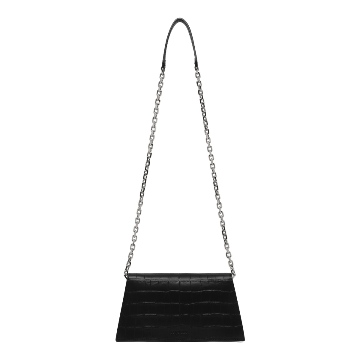 Alexander McQueen Black Leather Skull Chain Wallet.