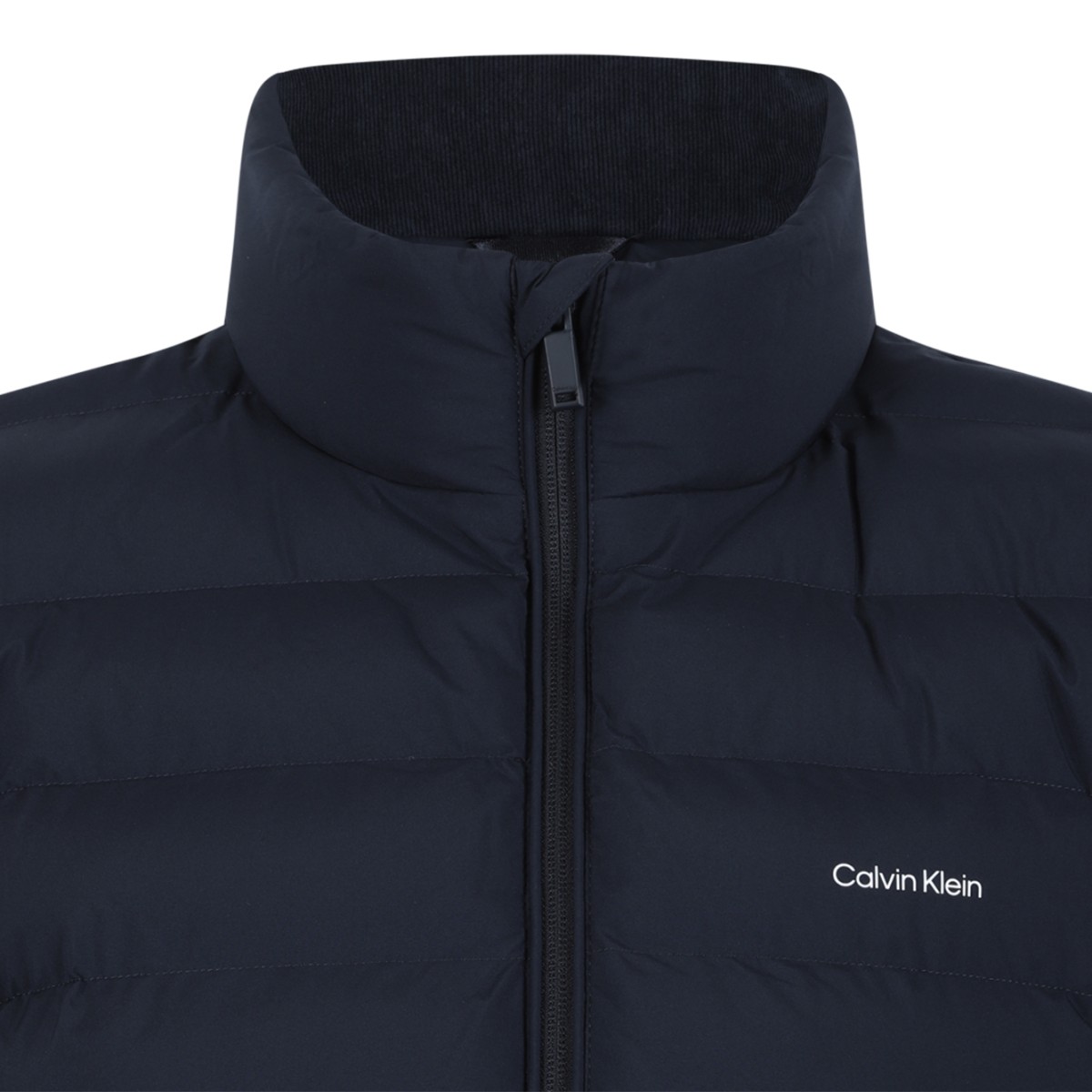 Calvin Klein Navy Quilted Down Jacket.