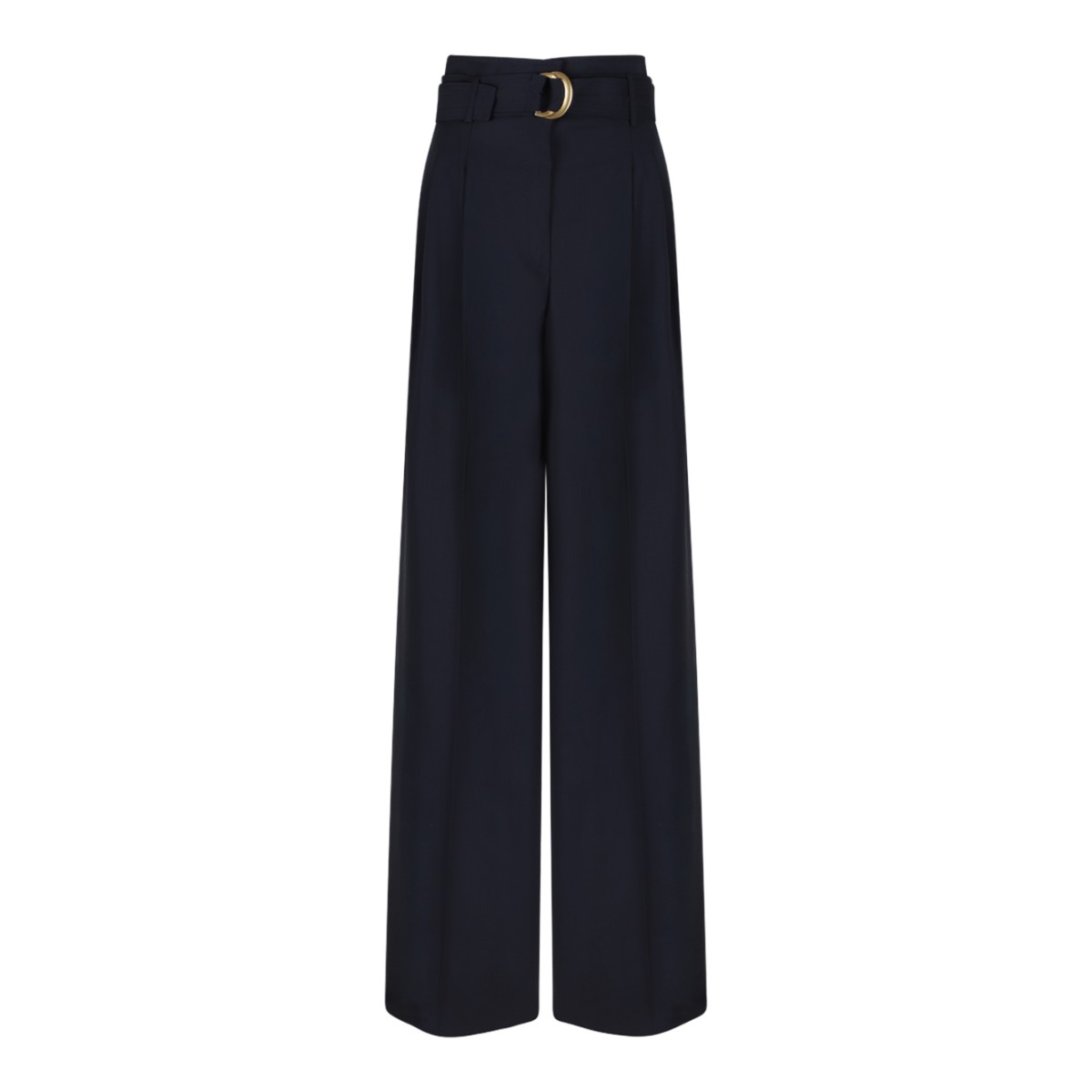 Max Mara Navy Wide-Leg Tailored Trousers.