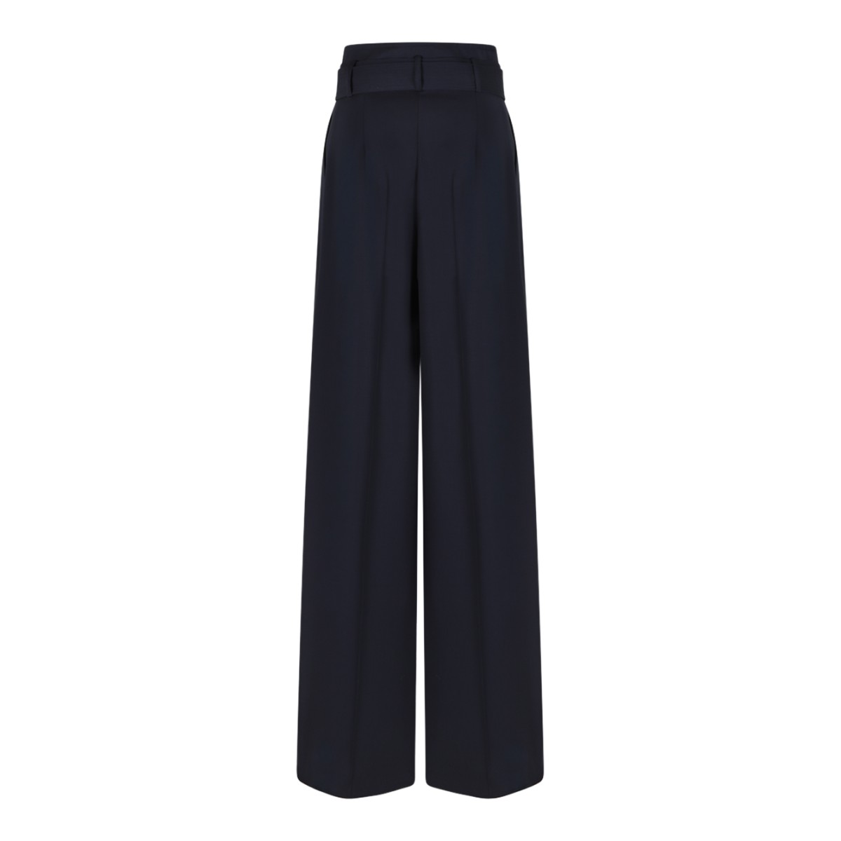 Max Mara Navy Wide-Leg Tailored Trousers.