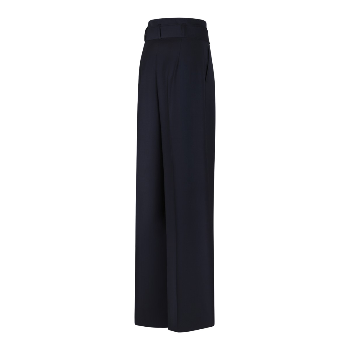 Max Mara Navy Wide-Leg Tailored Trousers.