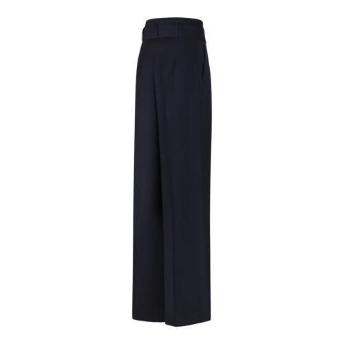 Max Mara Navy Wide-Leg Tailored Trousers.