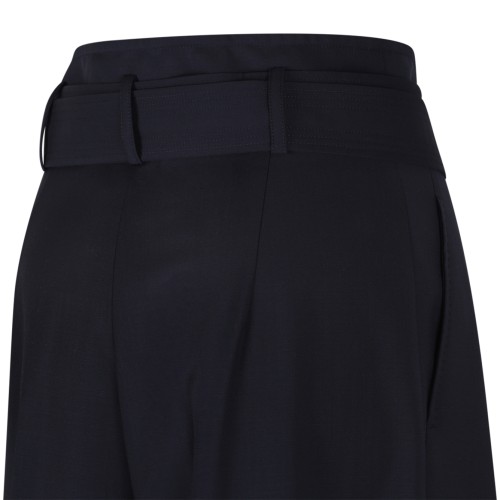 Max Mara Navy Wide-Leg Tailored Trousers.
