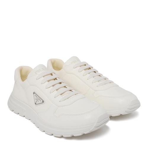 Prada White Leather Sneakers. 2