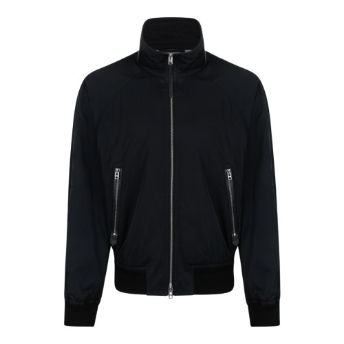 Tom Ford Black Technical Bomber Jacket.