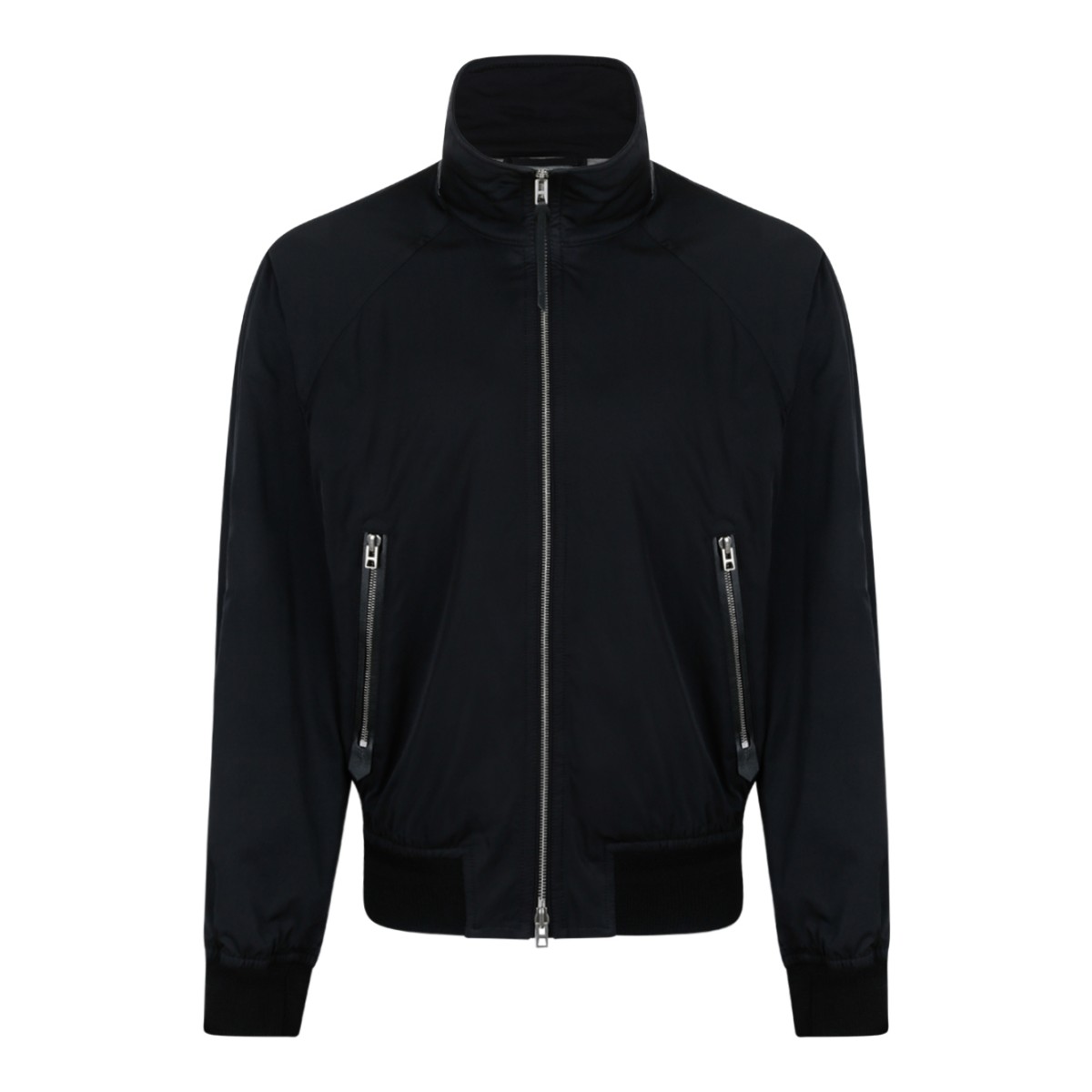 Tom Ford Black Technical Bomber Jacket.
