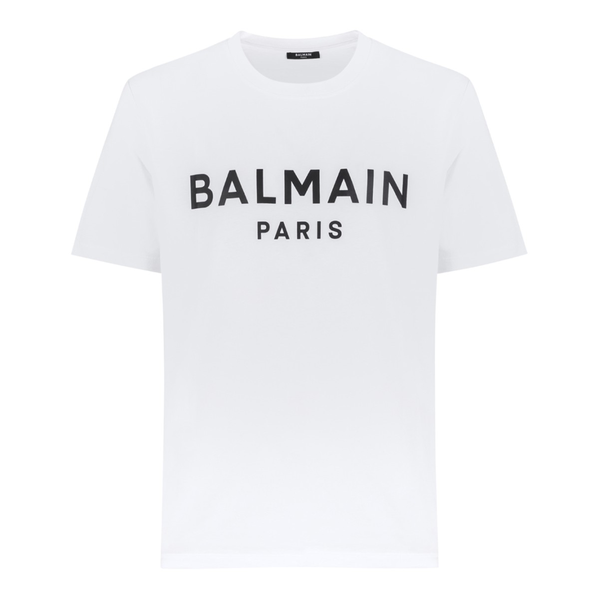 Balmain White Logo Cotton T-Shirt.