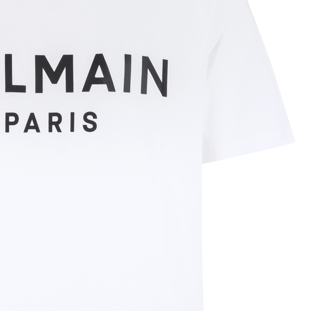 Balmain White Logo Cotton T-Shirt.