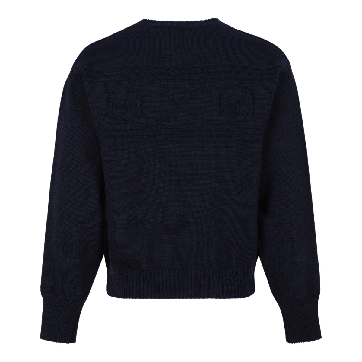 Alexander McQueen Navy Wool Knit Sweater.