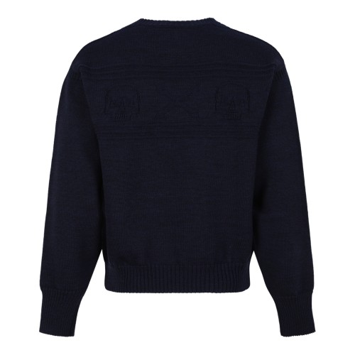 Alexander McQueen Navy Wool Knit Sweater.