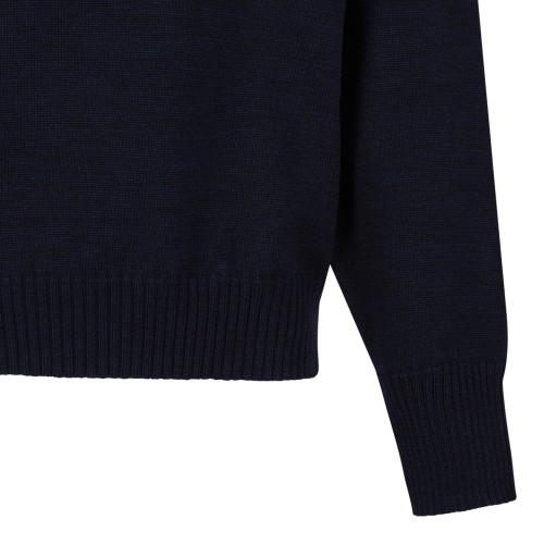 Alexander McQueen Navy Wool Knit Sweater.