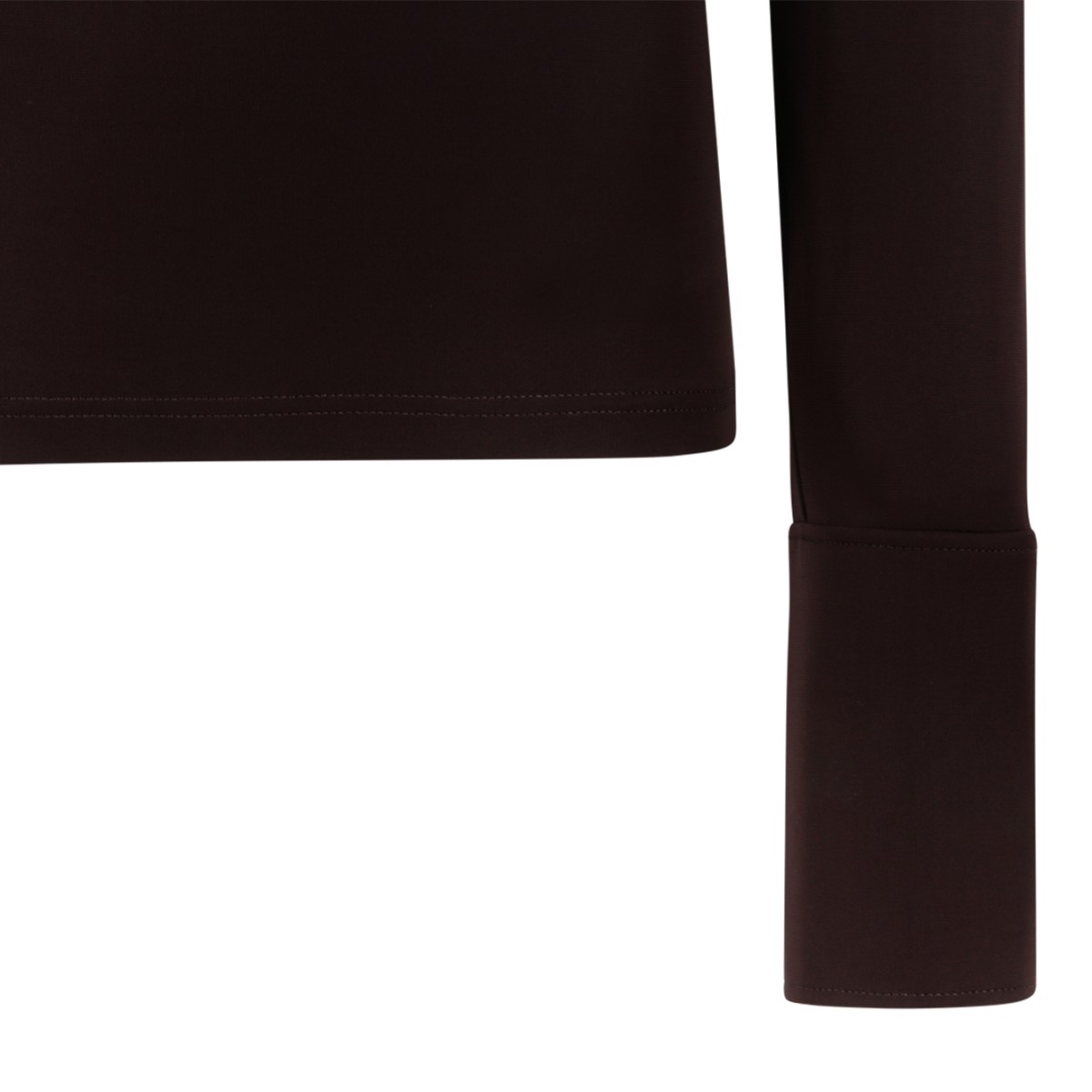 Courrges Dark Brown Turtleneck Knit Top.
