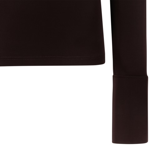 Courrges Dark Brown Turtleneck Knit Top.
