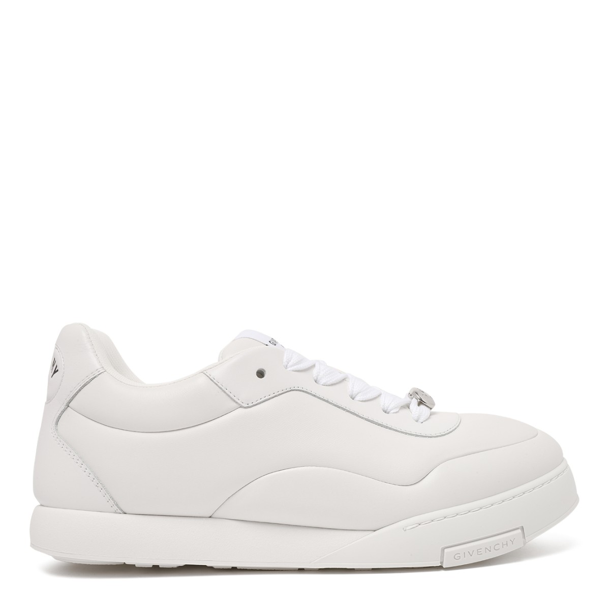 Givenchy White Leather Low-Top Sneakers.