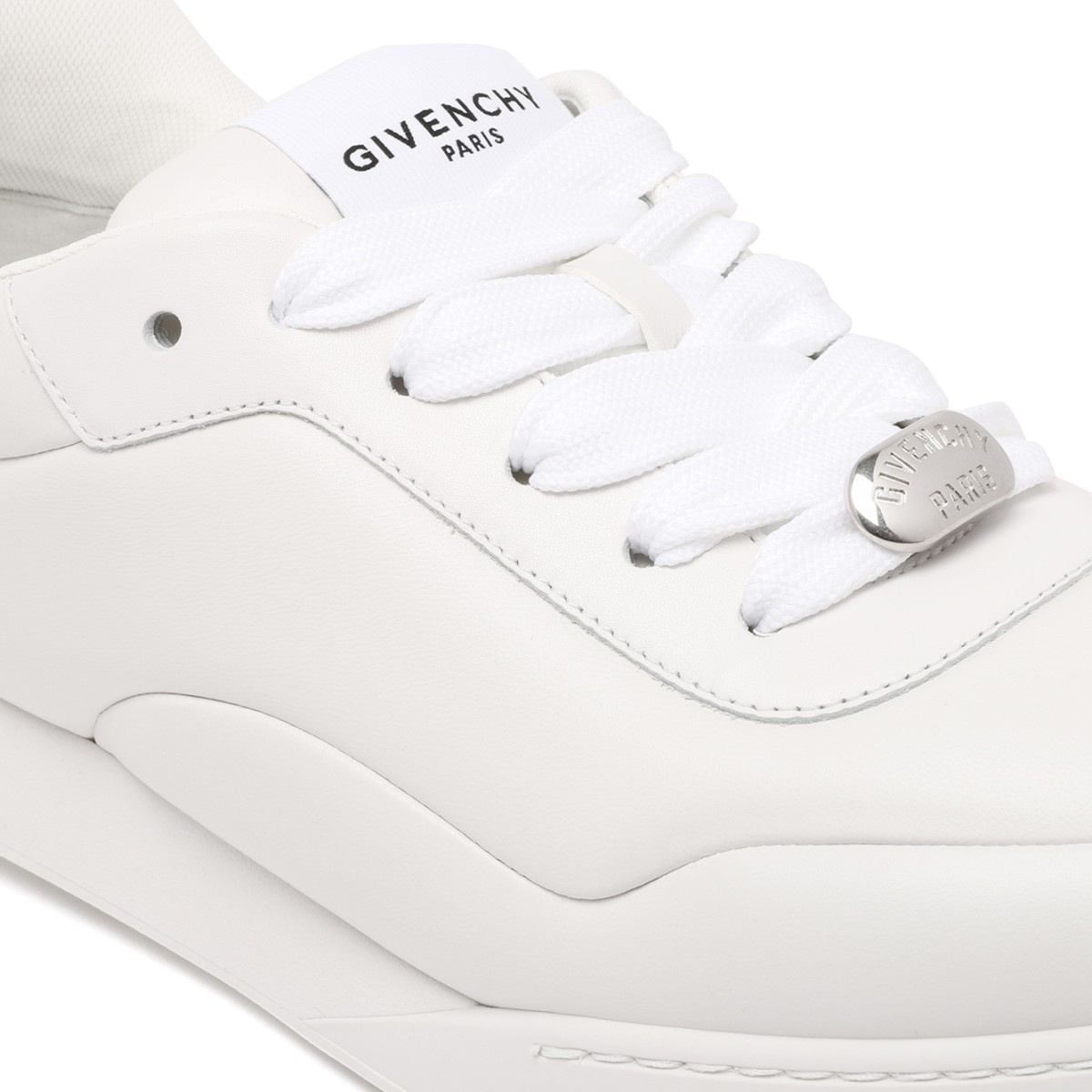 Givenchy White Leather Low-Top Sneakers.