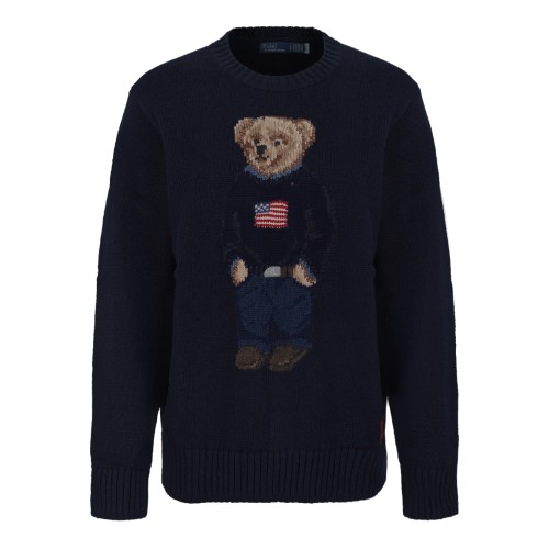 Polo Ralph Lauren Navy Polo Bear Wool Sweater.