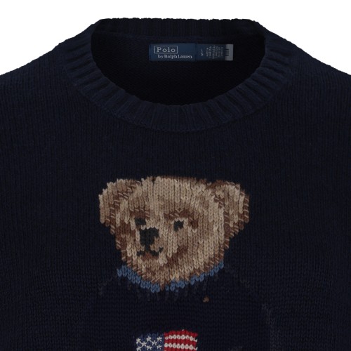 Polo Ralph Lauren Navy Polo Bear Wool Sweater.