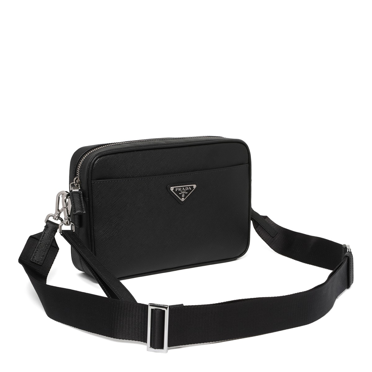 Prada Black Saffiano Leather Pouch.